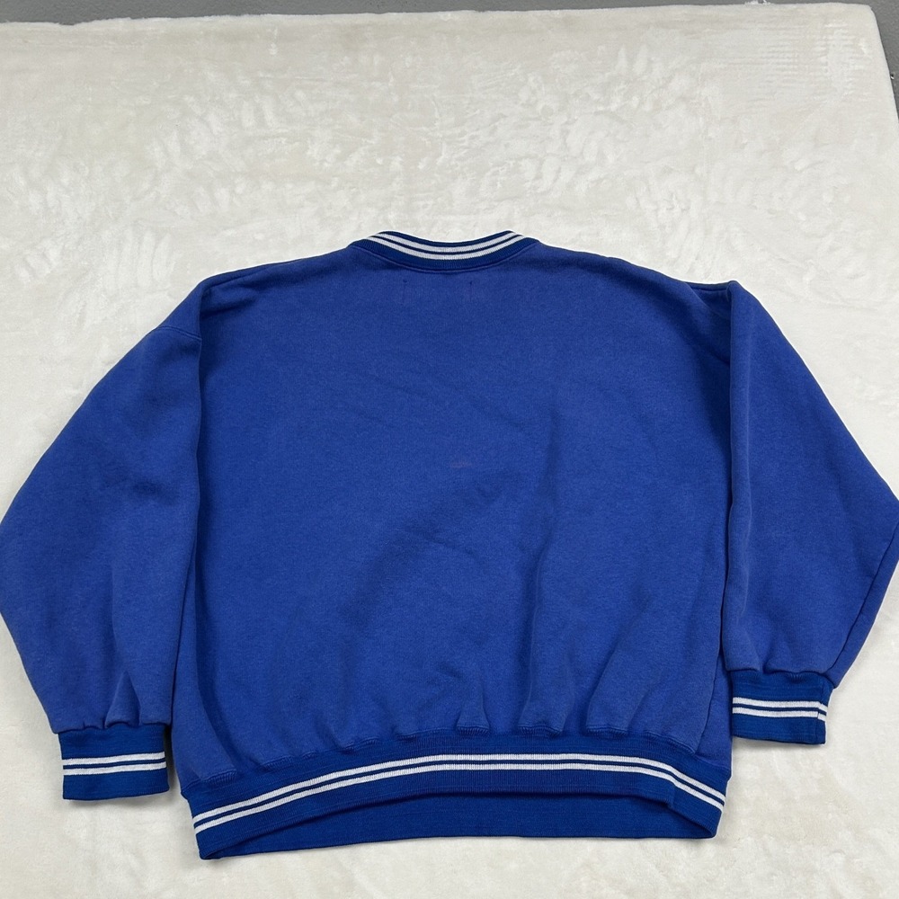 Vintage Kansas Jayhawks Sweatshirt Mens Large Blue NCAA Collegiate Pullover - Picture 4 of 6